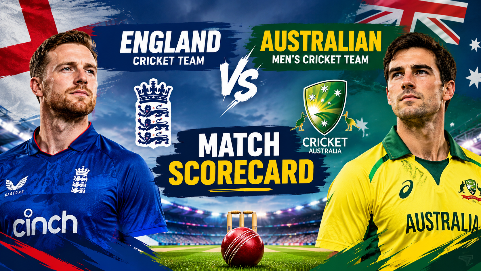 England Cricket Team vs Australian Men’s Cricket Team Match Scorecard